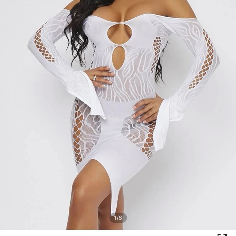 White sexy stretchy dress one size fits all